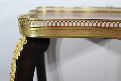 Petite Table de Salon en Acajou et Bois Noirci, style Napoléon III – Fin XIXe