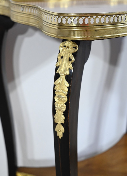Petite Table de Salon en Acajou et Bois Noirci, style Napoléon III – Fin XIXe