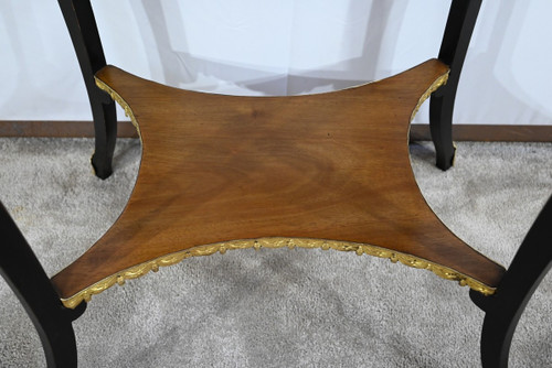 Petite Table de Salon en Acajou et Bois Noirci, style Napoléon III – Fin XIXe