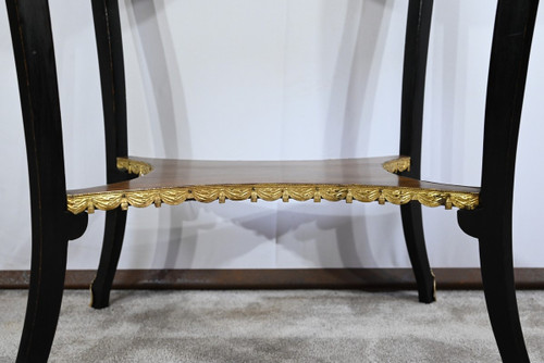 Petite Table de Salon en Acajou et Bois Noirci, style Napoléon III – Fin XIXe