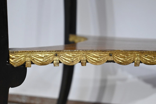 Petite Table de Salon en Acajou et Bois Noirci, style Napoléon III – Fin XIXe