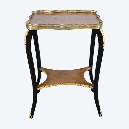 Petite Table de Salon en Acajou et Bois Noirci, style Napoléon III – Fin XIXe
