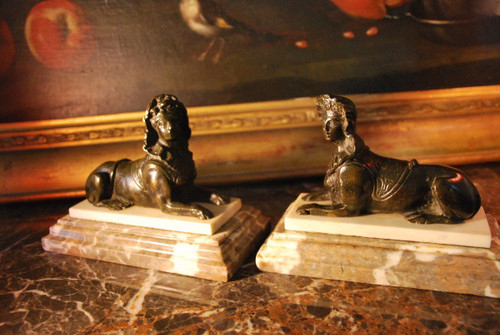 Pair Of Sphinges Paperweight Regency Period Early Eighteenth