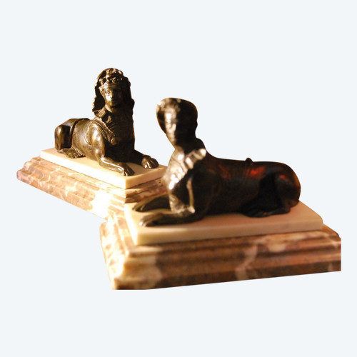 Pair Of Sphinges Paperweight Regency Period Early Eighteenth