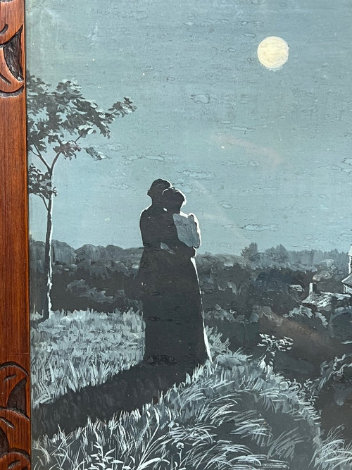 Französische Jugendstilschule - Paar im Mondschein, um 1900