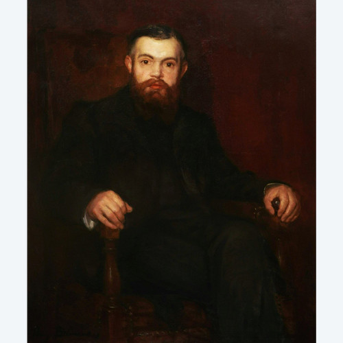Henry BRÉMOND, Porträt eines sitzenden Mannes (GROSSES FORMAT)