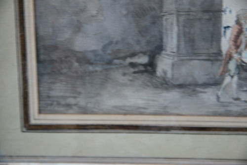 Hubert Robert, Anhänger, Figurenversammlung vor einem Brunnen XVIII