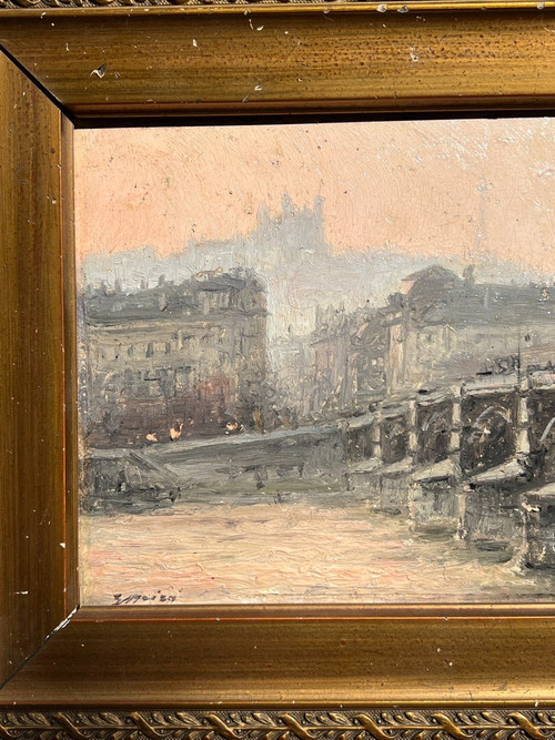 Joaquim Miro Argenter (1869-1914) - Lyon, The Guillotière Bridge, Fourvière, Circa 1900