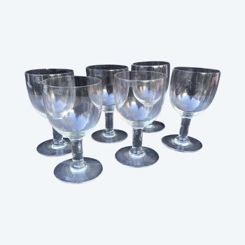 6 Large Souffles Glasses For Drinking Good French Wine XIX bacchus