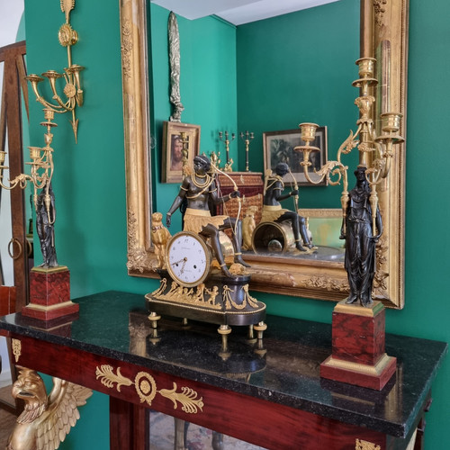  François Rémond, paire de grands candélabres  fin XVIIIe siècle, époque Directoire-Consulat.