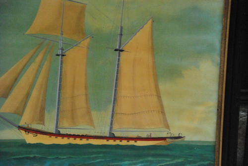 Deux Peintures Sur Verre, Goélettes  XIXe siècle