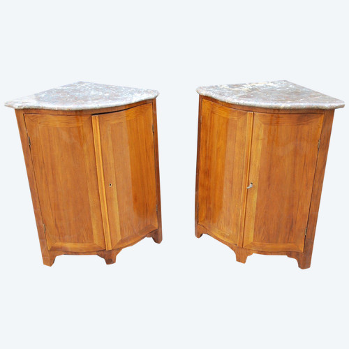 Paire d'Encoignures Bois Naturel XVIIIe siècle