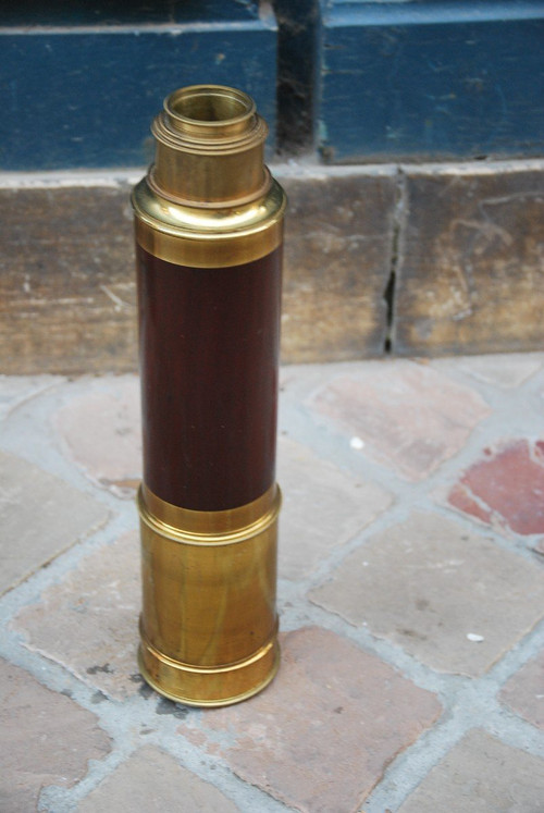 Longue Vue De Marine XIXe Mahogany And Brass