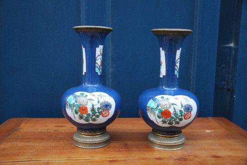 Chine XIXe siècle Paire De Vases Montés