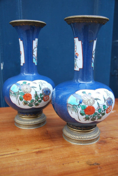 Chine XIXe siècle Paire De Vases Montés