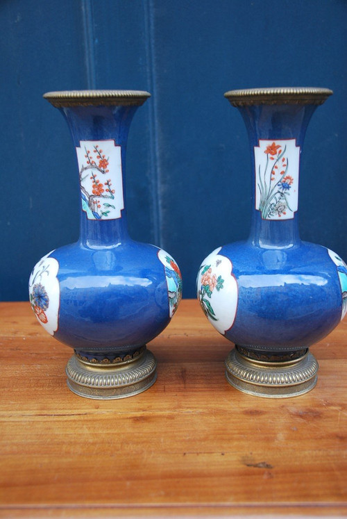Chine XIXe siècle Paire De Vases Montés