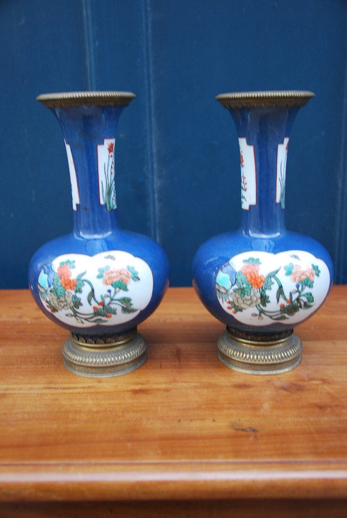 Chine XIXe siècle Paire De Vases Montés