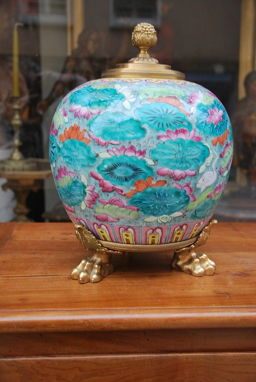Ginger pot China 19th century Bronze mounting