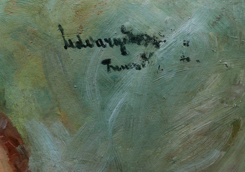 Dezső UDVARY, Self-portrait as a soldier with a pipe