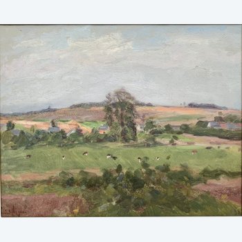 Lucien MIGNON (1865-1944) - Impressionistische Landschaft - Öl auf Leinwand signiert und datiert 1938