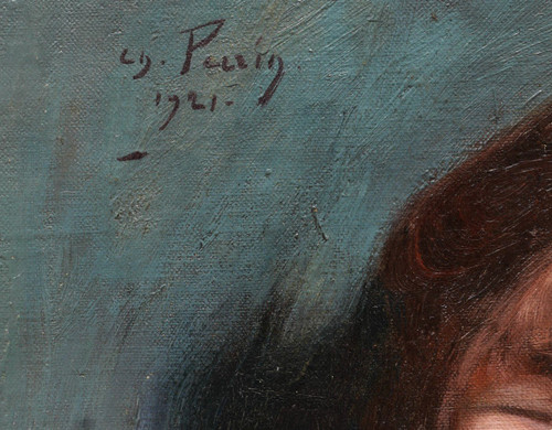 Charles PERRIN, Portrait de jeune fille aux yeux verts