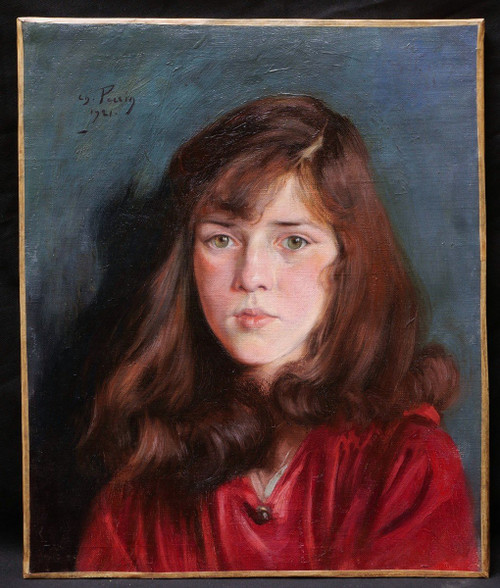 Charles PERRIN, Portrait de jeune fille aux yeux verts