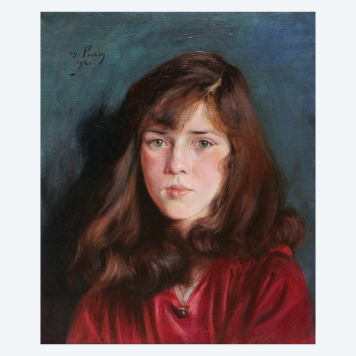 Charles PERRIN, Portrait de jeune fille aux yeux verts