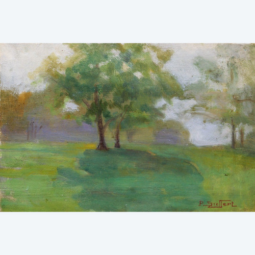 Paul SIEFFERT, Country landscape with sketched trees