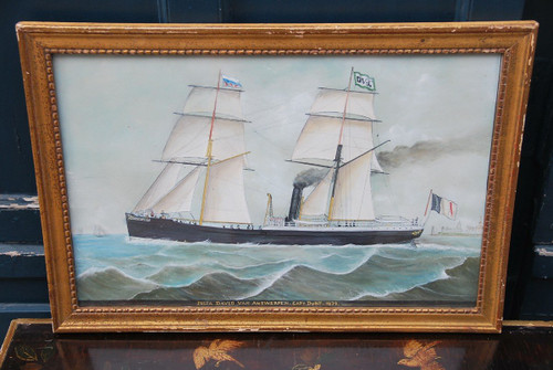 Bateau à Vapeur En Mer école Du XIXe siècle