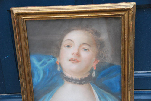 Pastello Giovane Donna Del Settecento Seguace Di Boucher