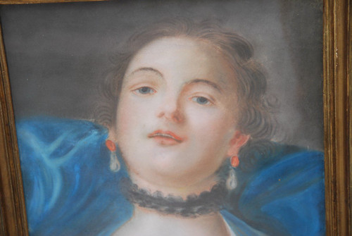 Pastello Giovane Donna Del Settecento Seguace Di Boucher