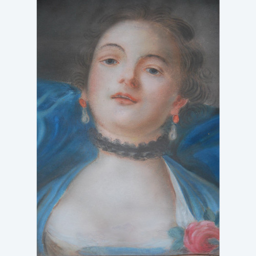 Pastello Giovane Donna Del Settecento Seguace Di Boucher