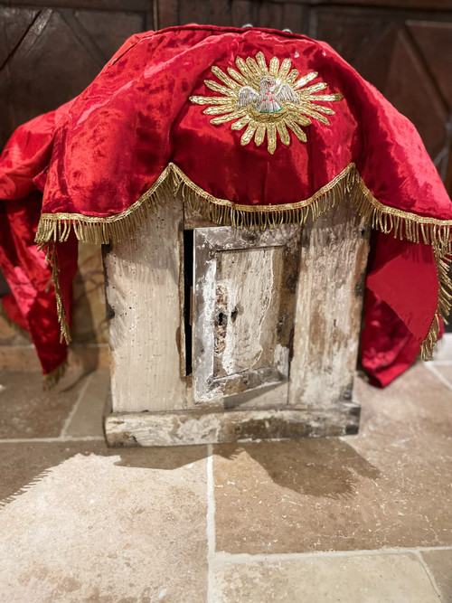 Conopée De Tabernacle En Velours Rouge - XIXe Siècle