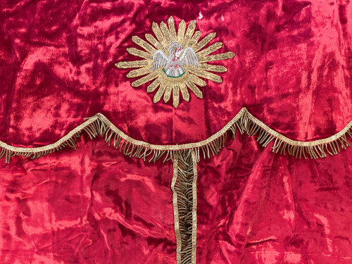 Conopée De Tabernacle En Velours Rouge - XIXe Siècle