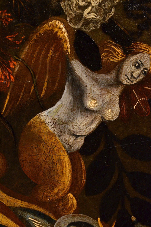 Blumen in einer klassischen Vase, Meister der Groteskenvase (Rom, 17. Jahrhundert)