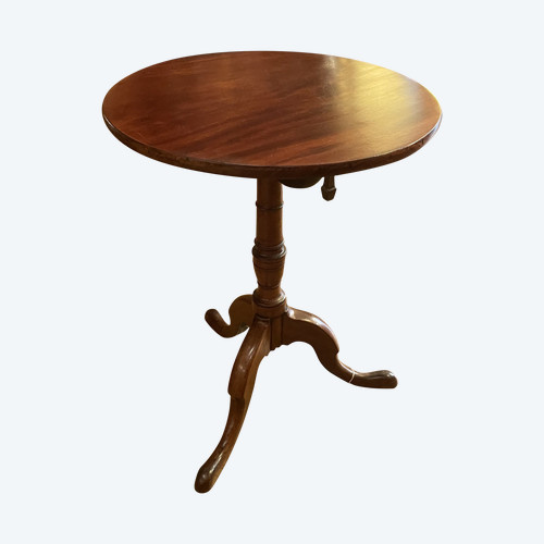 English Tripod Pedestal Table In Mahogany-19th Century