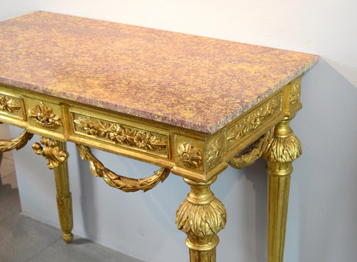 Louis XVI-Konsole aus goldenem Holz, Genua um 1785