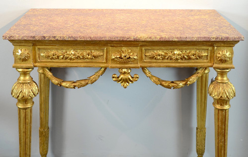 Louis XVI-Konsole aus goldenem Holz, Genua um 1785