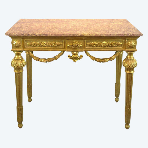 Louis XVI-Konsole aus goldenem Holz, Genua um 1785