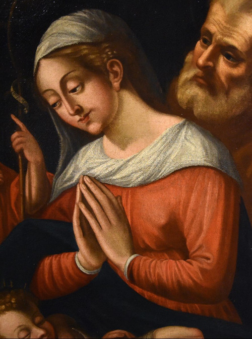 Sacra Famiglia con San Giovannino, Giovanni Battista Ramenghi (Bologna, 1521 – 1601) cerchia