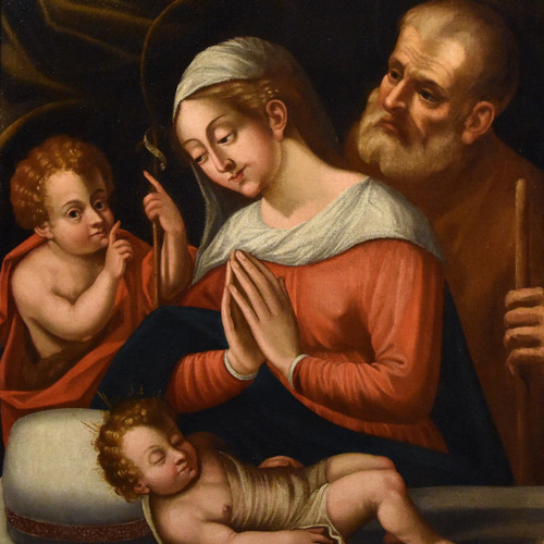 Sacra Famiglia con San Giovannino, Giovanni Battista Ramenghi (Bologna, 1521 – 1601) cerchia