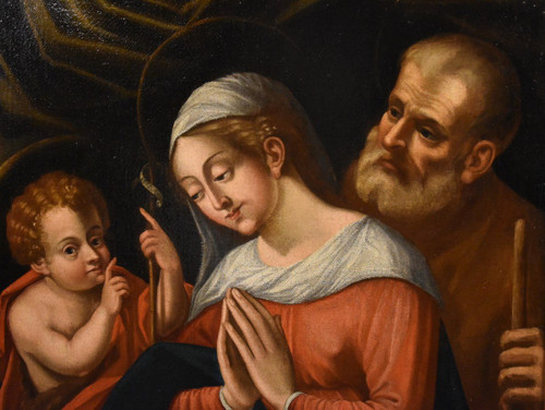 Sacra Famiglia con San Giovannino, Giovanni Battista Ramenghi (Bologna, 1521 – 1601) cerchia