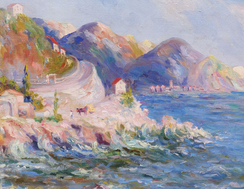 Attributed to Emile W. HERZ, Lively coastal landscape in Malaga