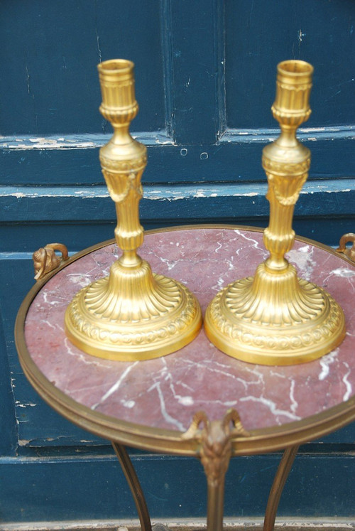 Pair Of Louis XVI Candlesticks, Late 18th Century