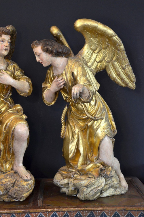 Grandi angeli alati Barocchi, Gian Lorenzo Bernini (1598-1680) cerchia di  (h. 88 cm) 