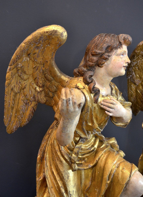 Grandi angeli alati Barocchi, Gian Lorenzo Bernini (1598-1680) cerchia di  (h. 88 cm) 