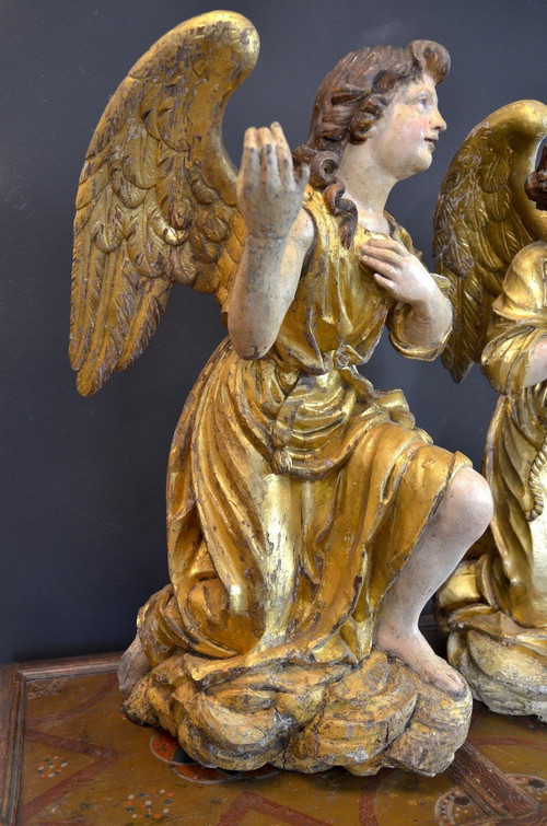 Grandi angeli alati Barocchi, Gian Lorenzo Bernini (1598-1680) cerchia di  (h. 88 cm) 
