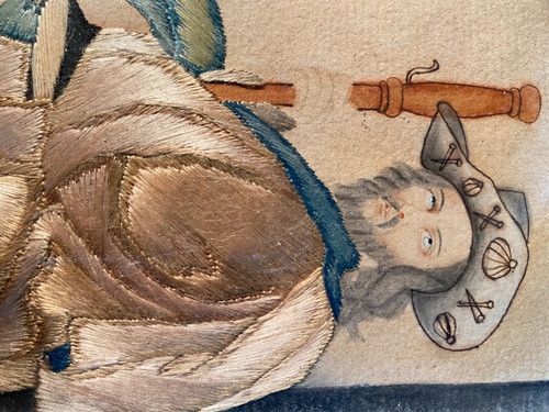 Heiliger Jakobus, gesticktes Aquarell