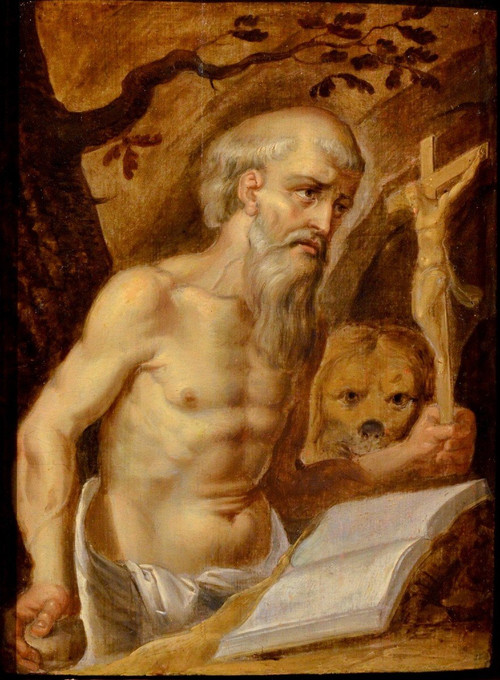 Italienisches Ölgemälde aus dem 16. Jahrhundert, 'St. Hieronymus' Umkreis Von Prospero Fontana