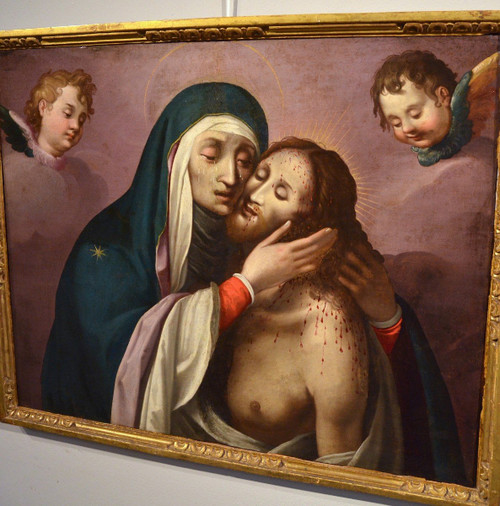 The Pietà With The Two Cherubs, Scipione Pulzone (gaeta 1550 - Rome 1598)  Entourage De